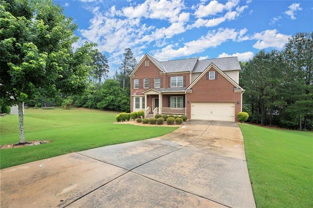 1709 Grove Ct SE, Conyers, GA 30013 - traditional-style home featuring brick siding, concrete driveway, and a front yard