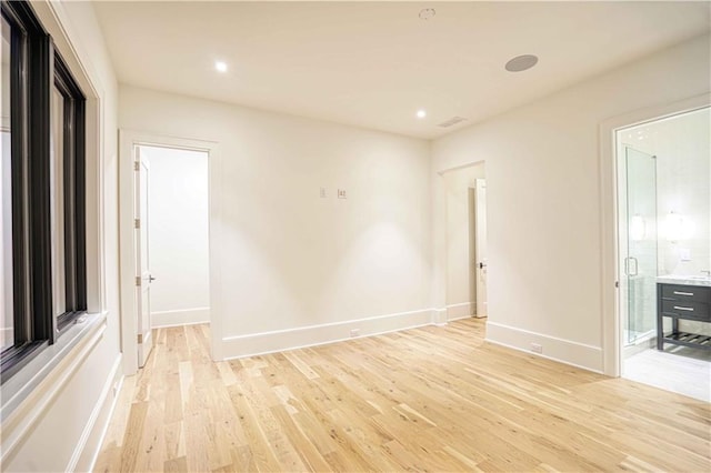 empty room featuring light hardwood / wood-style flooring