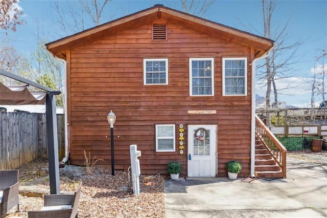 65 Bear Mountain Trl, Cleveland, GA 30528 - chalet / cabin featuring stairway and fence
