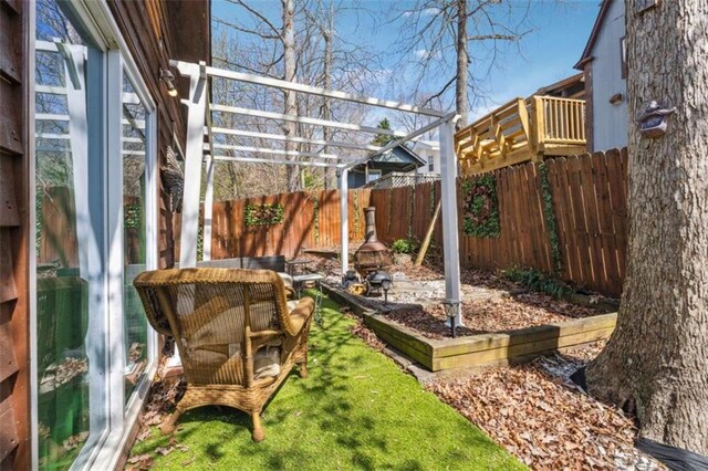 65 Bear Mountain Trl, Cleveland, GA 30528 - view of yard with a fenced backyard and a pergola