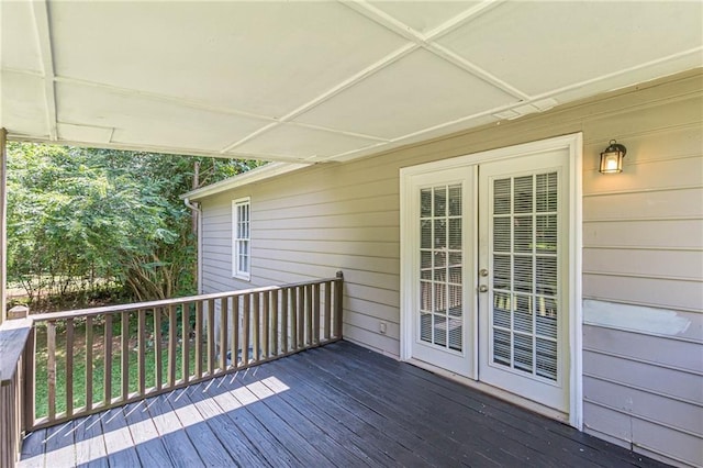 deck featuring french doors