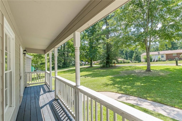 wooden deck featuring a porch