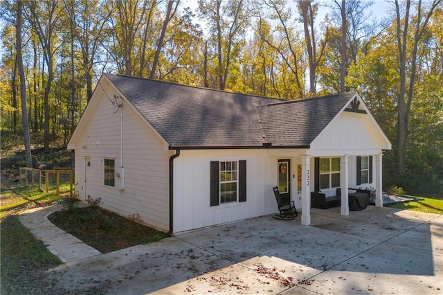 view of front of house with a patio