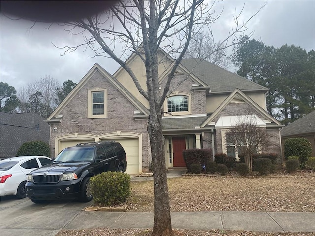 view of front of house with a garage