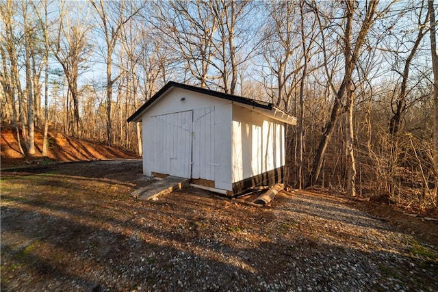 view of shed