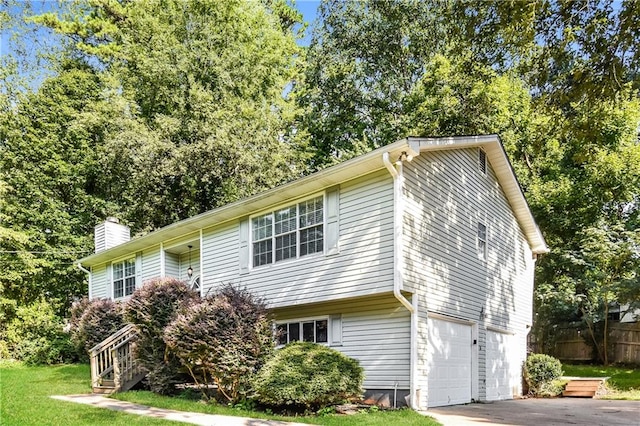 bi-level home with a garage