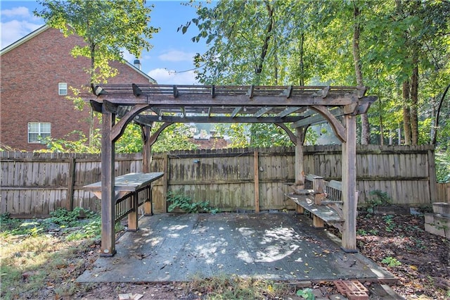 view of patio / terrace with a pergola