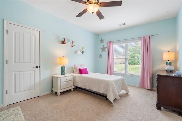 416 Battlefield Creek Dr, Marietta, GA 30064 - bedroom with light colored carpet and a ceiling fan