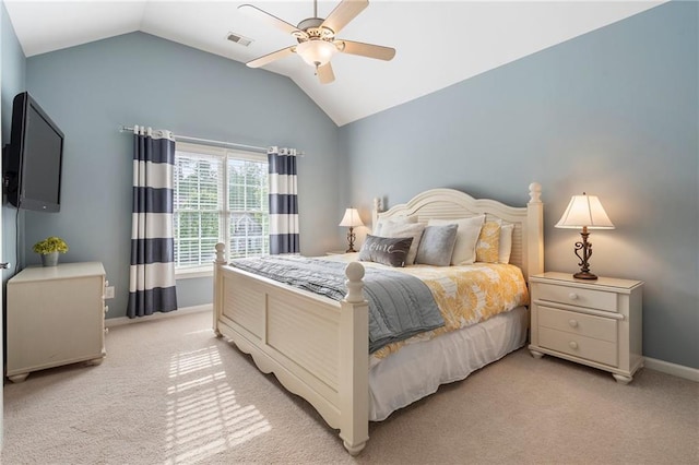 416 Battlefield Creek Dr, Marietta, GA 30064 - bedroom with vaulted ceiling, light carpet, and ceiling fan