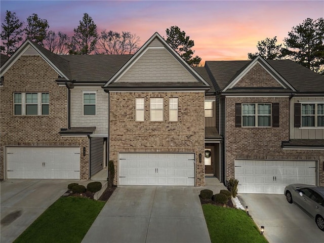 view of front of home with a garage