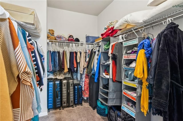 spacious closet with carpet floors