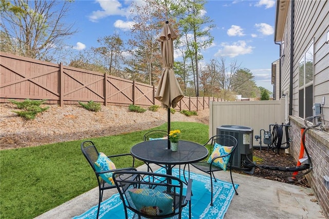 view of patio with central AC