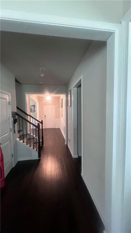3750 Richmond Bnd, Lithonia, GA 30038 - corridor featuring dark wood-type flooring, stairway, and recessed lighting