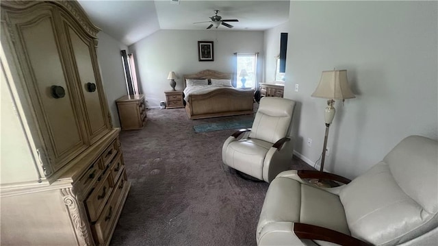 3750 Richmond Bnd, Lithonia, GA 30038 - bedroom with carpet, lofted ceiling, and a ceiling fan