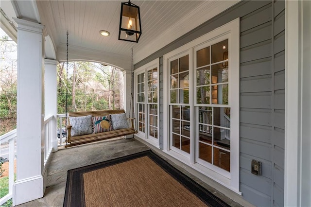 view of patio featuring covered porch