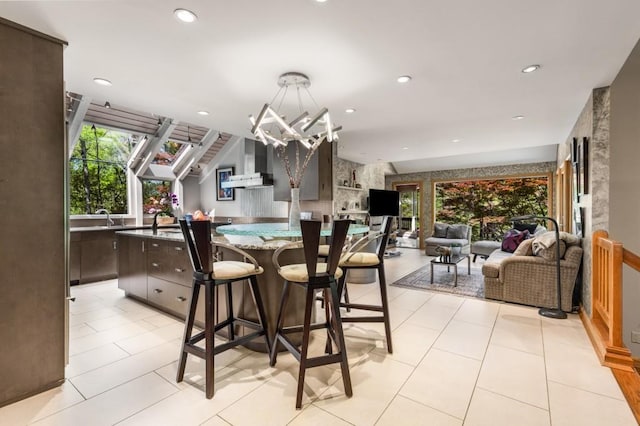 6525 Old Riverside Dr NW, Sandy Springs, GA 30328 - dining area with an inviting chandelier and recessed lighting