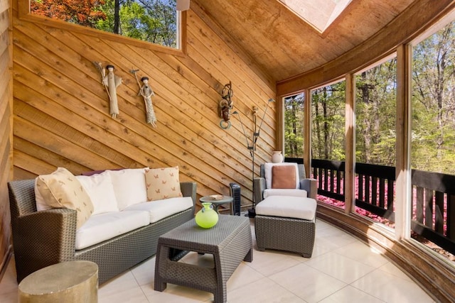 6525 Old Riverside Dr NW, Sandy Springs, GA 30328 - sunroom / solarium featuring an outdoor living space and a skylight