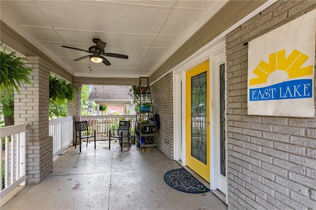 2486 Memorial Dr SE, Atlanta, GA 30317 - view of patio featuring a porch and a ceiling fan