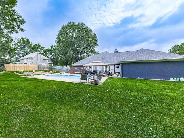 106 Warwick Way SE, Rome, GA 30161 - back of property featuring a fenced backyard, a gazebo, a patio area, and roof with shingles
