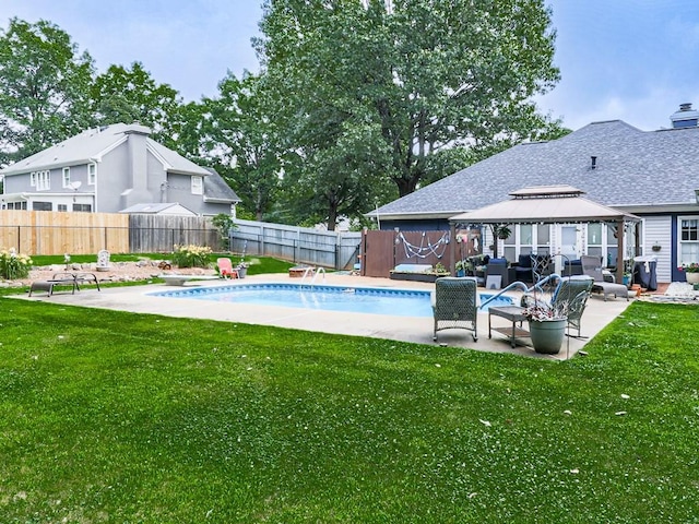 106 Warwick Way SE, Rome, GA 30161 - view of pool featuring a gazebo, outdoor lounge area, a patio, and a fenced backyard