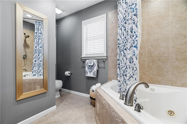 4286 Pool Rd, Winston, GA 30187 - full bathroom featuring baseboards, tile patterned floors, toilet, and tiled shower / bath