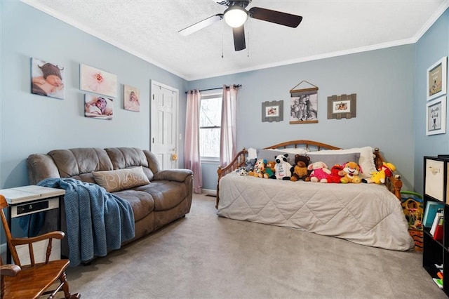 4286 Pool Rd, Winston, GA 30187 - carpeted bedroom featuring ornamental molding, ceiling fan, and a closet