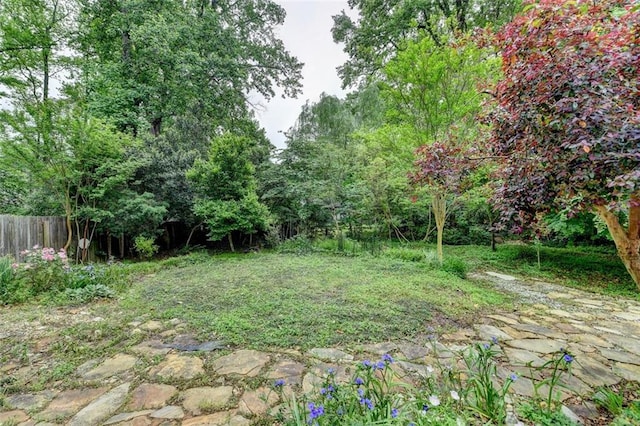 view of yard featuring fence