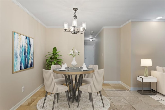 602 Country Park Dr SE, Smyrna, GA 30080 - dining room with a chandelier, crown molding, and baseboards