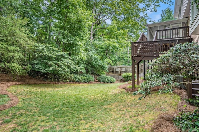1703 W Nancy Creek Dr NE, Brookhaven, GA 30319 - view of yard featuring a wooden deck