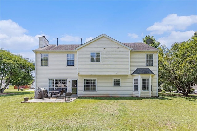 48 Savanna Ct, Powder Springs, GA 30127 - rear view of property with a patio, a chimney, and a yard