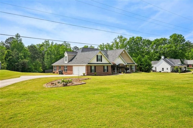330 Pitts Chapel Rd, Newborn, GA 30056 - cape cod-style house featuring driveway, brick siding, a front yard, and a garage