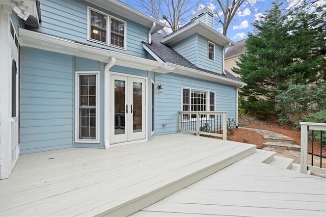 deck featuring french doors