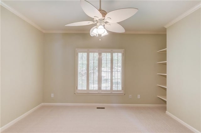 2748 Hidden Falls Dr, Buford, GA 30519 - empty room with crown molding, light colored carpet, and ceiling fan