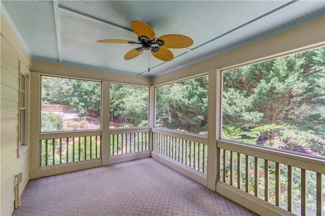2748 Hidden Falls Dr, Buford, GA 30519 - unfurnished sunroom with ceiling fan