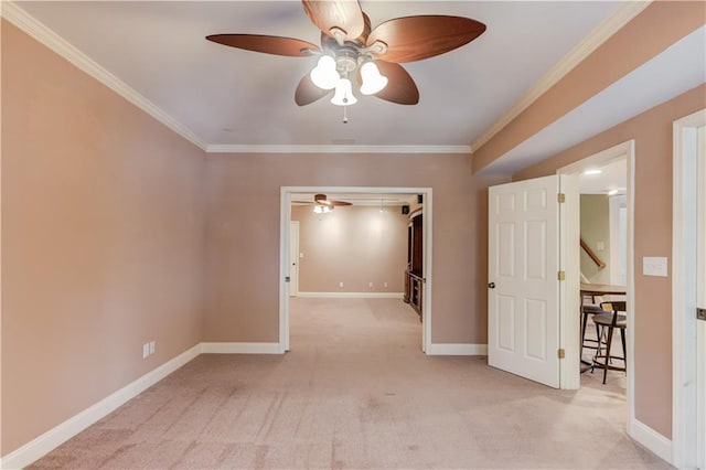 2748 Hidden Falls Dr, Buford, GA 30519 - unfurnished room featuring a ceiling fan, light colored carpet, and ornamental molding