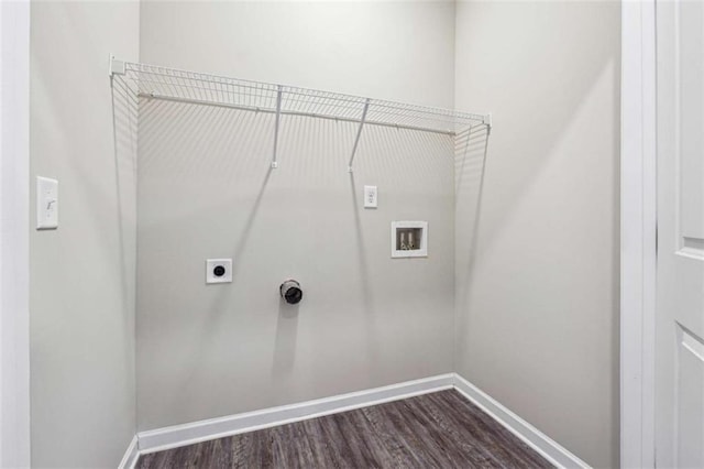 laundry area featuring hookup for a washing machine, laundry area, electric dryer hookup, and baseboards