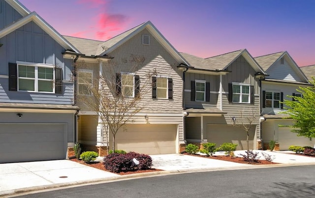 view of front of home with a garage