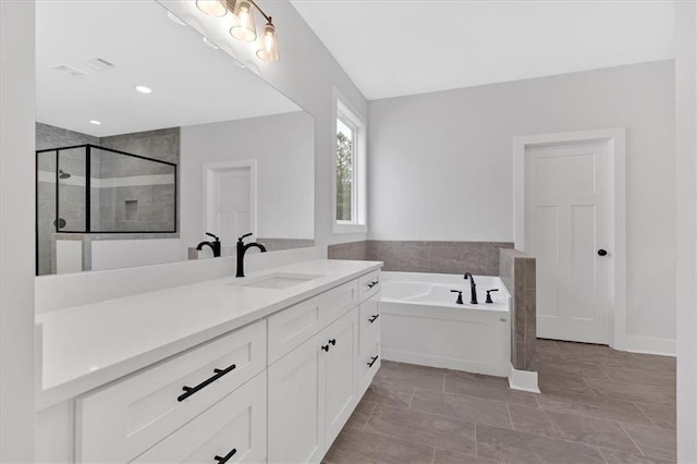 28 Creekview Dr SE, Cartersville, GA 30120 - full bath with vanity, a bath, and a shower stall
