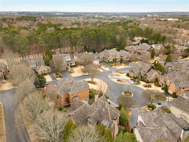 birds eye view of property with a residential view