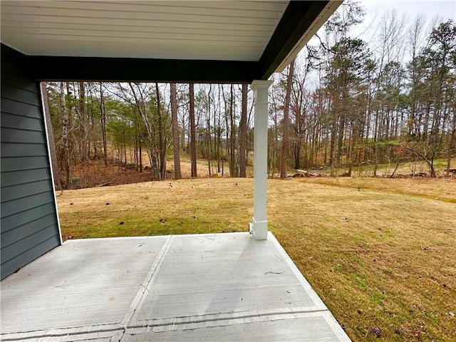 view of yard featuring a patio area