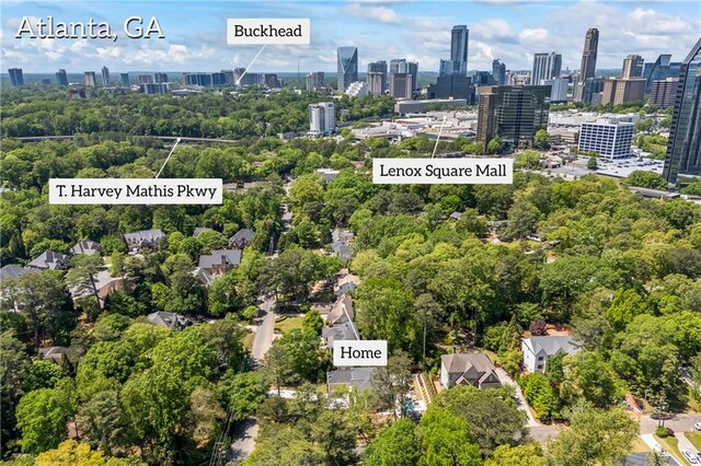 998 Ferncliff Rd NE, Atlanta, GA 30324 - aerial view of city skyline