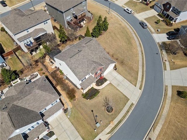 aerial view with a residential view