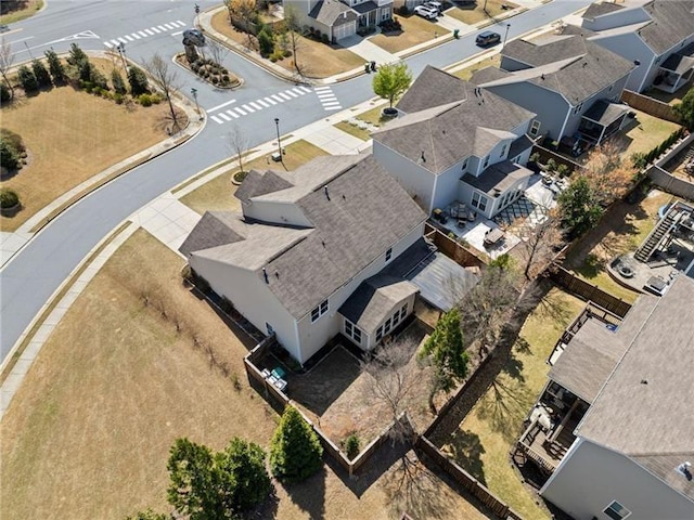 aerial view with a residential view