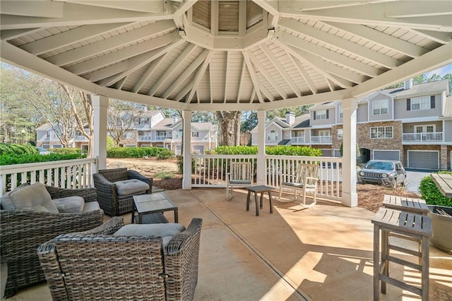 407 The Crossings Ln, Woodstock, GA 30189 - view of patio / terrace featuring a residential view and a gazebo