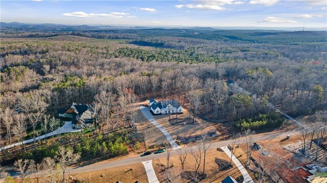 drone / aerial view with a forest view