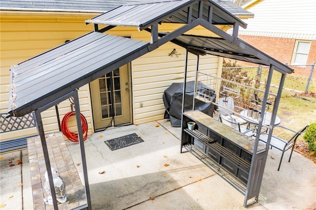 view of patio featuring grilling area