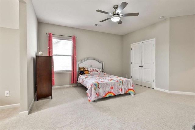 8 Unbridled Way, Newnan, GA 30263 - bedroom featuring carpet floors, baseboards, a ceiling fan, and a closet