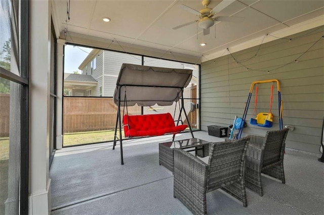 8 Unbridled Way, Newnan, GA 30263 - view of patio / terrace with a ceiling fan