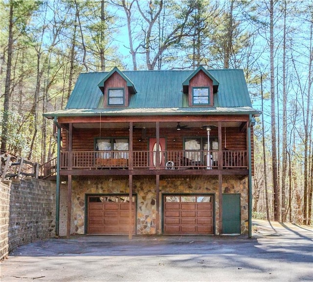 cabin with a garage