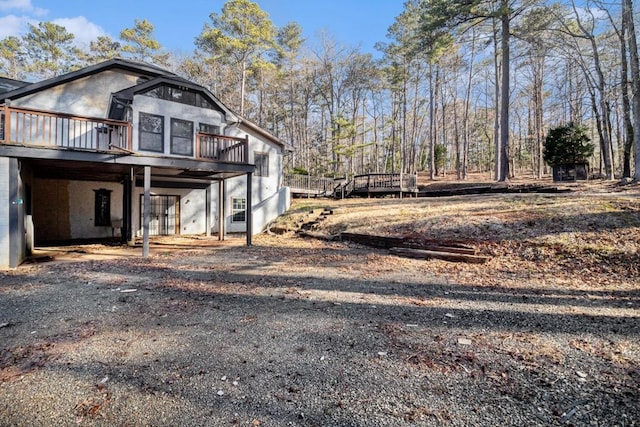 exterior space with a wooden deck